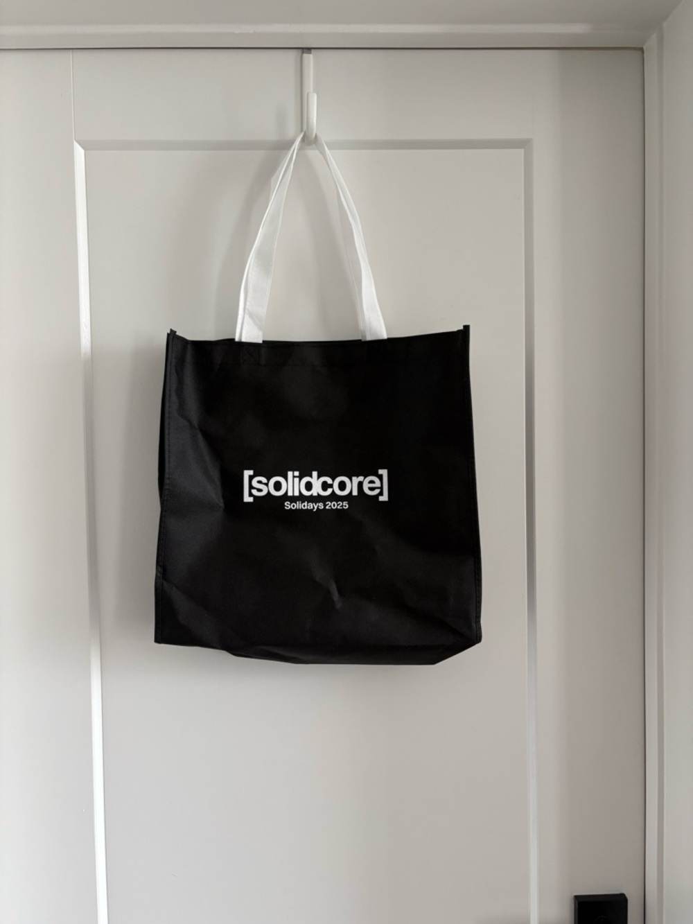 [solidcore] Black Tote Bag with White Handles